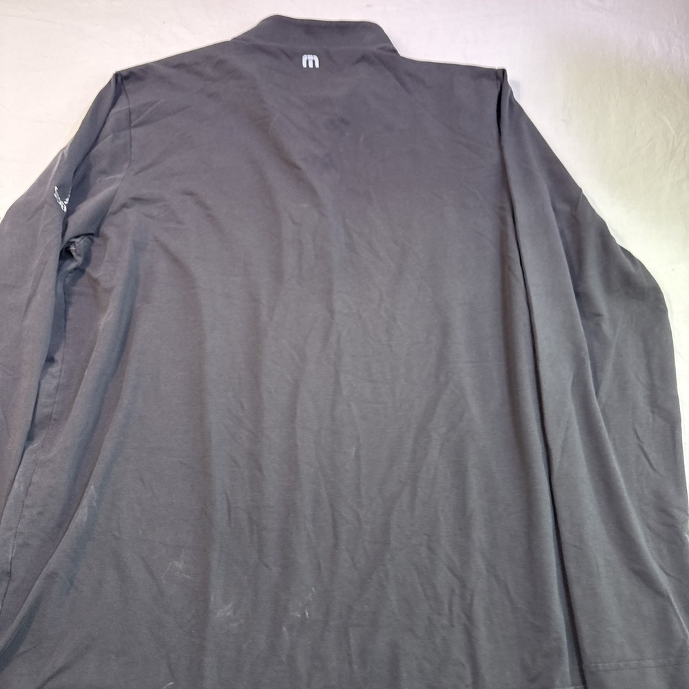 Travis Mathew 1/4 Polo Shirt Mens XL BLACK STRIPE Long Sleeve Stretch Golf - Picture 7 of 8